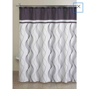 Mainstays 13 Piece Shower Curtain Cosmo Black NEW